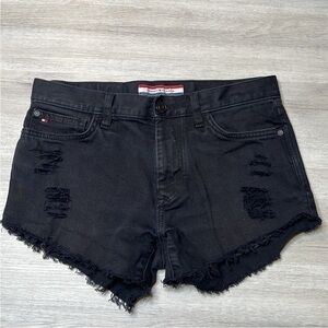 Black Distressed Women Shorts